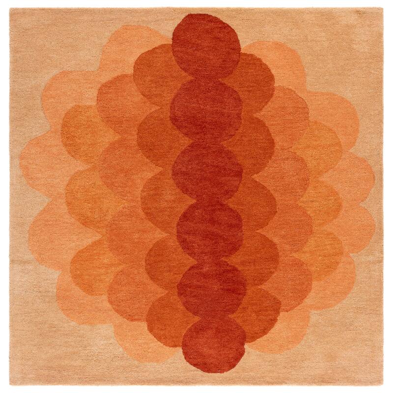 SAFAVIEH Handmade Metro Violetka Wool Rug - 6' Square - Orange/Rust