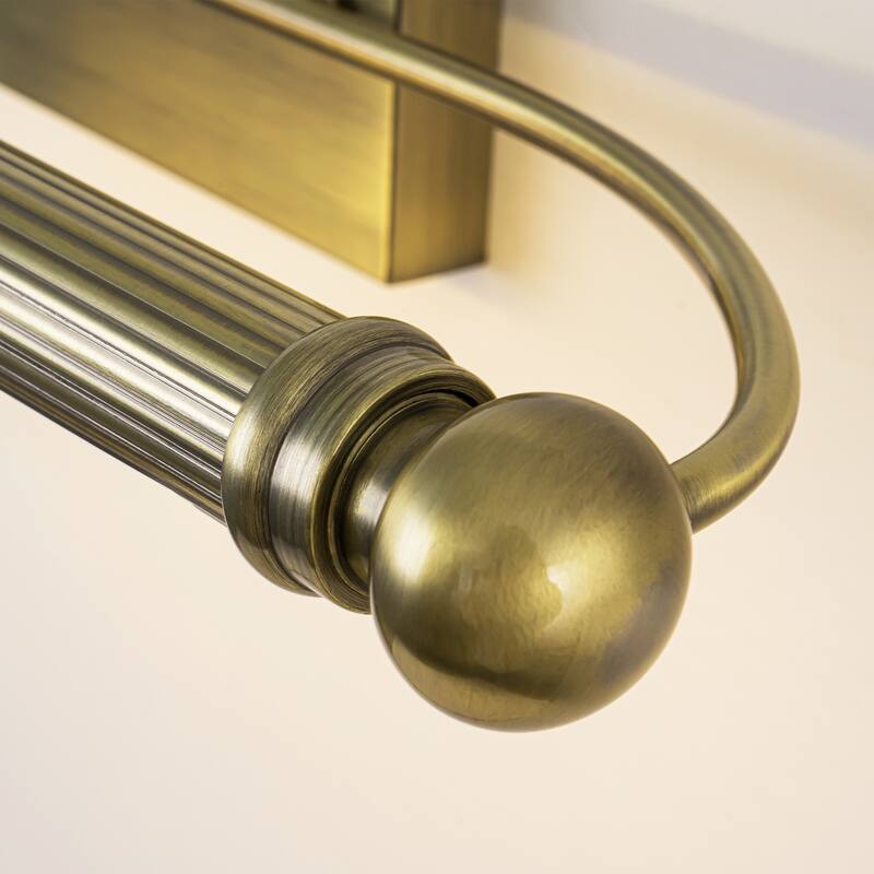 25.2" W Vintage Aged Green Patina 3000K Dimmbale LED Vanity Light with Adjustable Arm for Bathroom