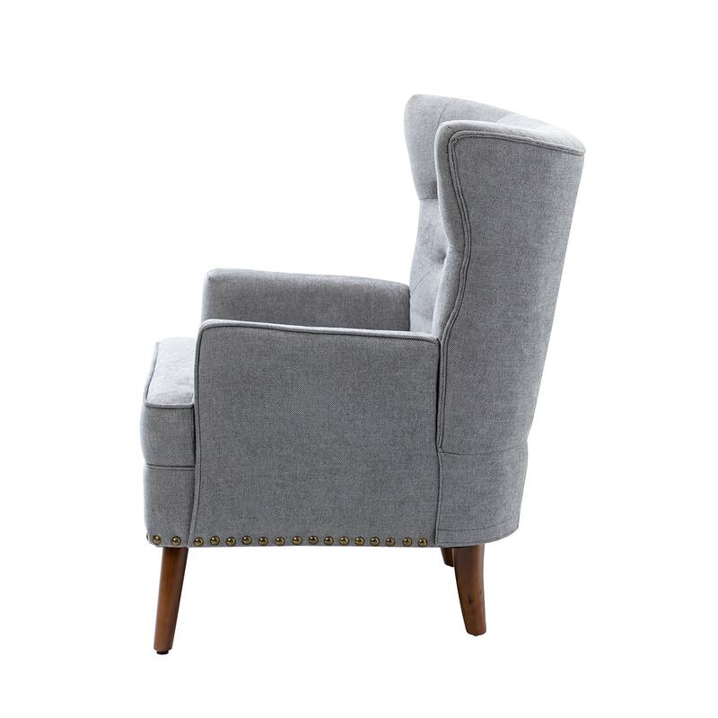 Alpheus Accent Armchair with Tufted Back Set of 2 by HULALA HOME