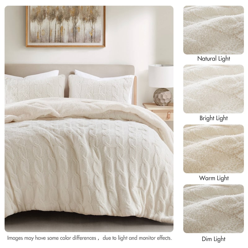Madison Park Riordan Cable Knit Chenille Comforter Set