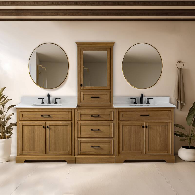 Milano 96" Double Sink Bathroom Vanity Modular Set