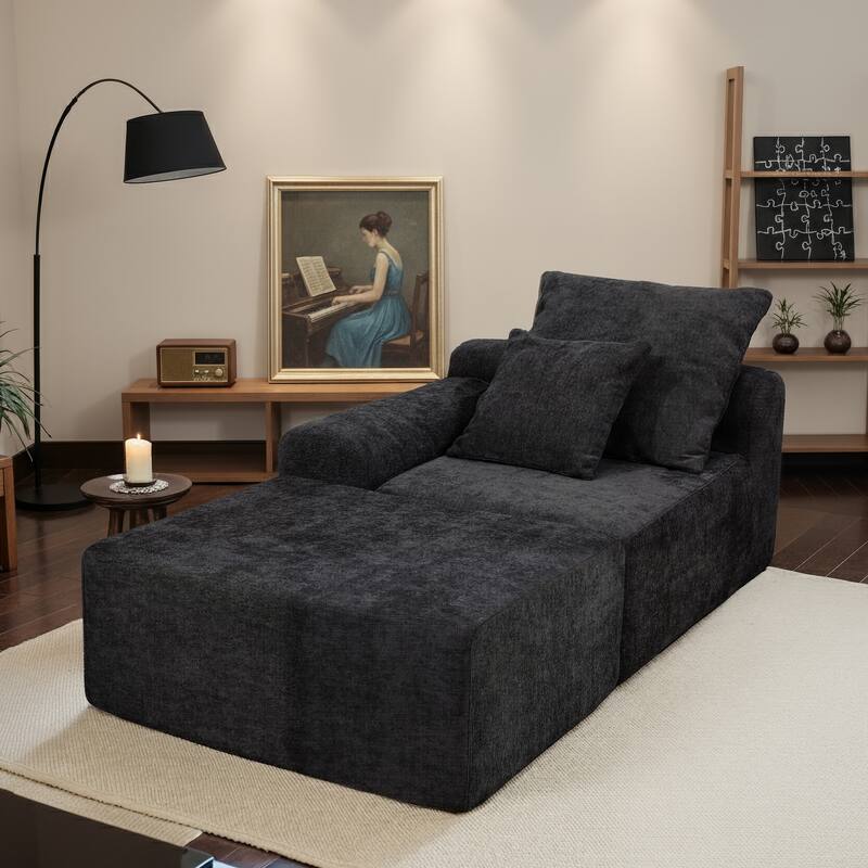 111.2" Modern L-Shaped Sectional Sofa - Modular Couch with Adjustable Configurations, Soft Melange chenille Fabric