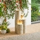 preview thumbnail 3 of 34, Glitzhome 26"H/ 31"H 4-Tier LED Vase-Shaped Ceramic Outdoor Floor Fountain with Birds/ Lotus