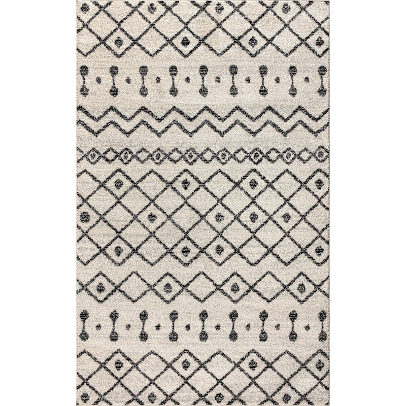 JONATHAN Y Izil Moroccan Beni Souk Area Rug - 3 X 5 - Cream/Black