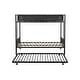 preview thumbnail 4 of 15, Metal Twin over Twin Bunk Bed with Trundle,Wood Slat,2 Side Ladders,Kids Bed Design