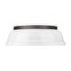 preview thumbnail 2 of 0, Yep by Golden Lighting Duncan 2-light Flush Mount in Rubbed Bronze and White shade