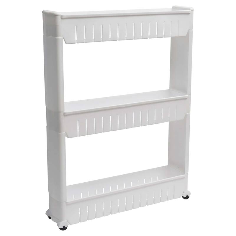 Multi-Purpose Slim Rolling Cart - 3-Tier Utility Organizer - 28.5" H x 21.5" L x 5.1"W