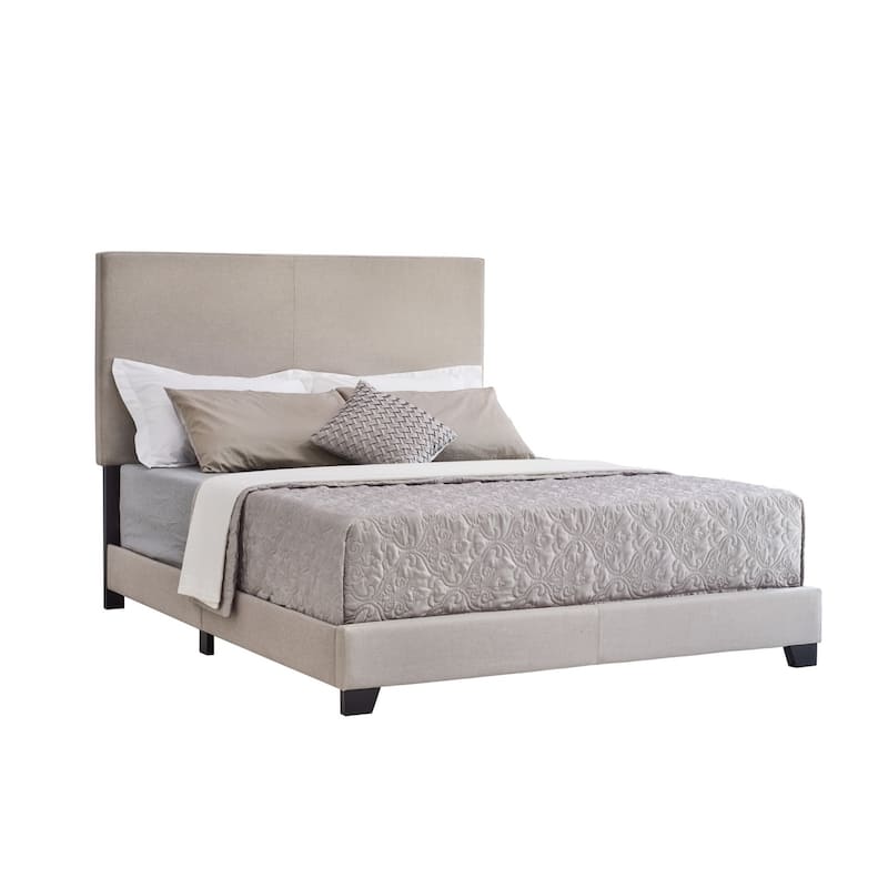 Evon Upholstered Panel Bed - Warm Grey - Twin
