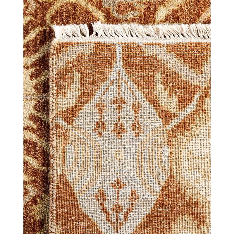 Ikat One-of-a-Kind Hand-Knotted Area Rug, Orange - 9' 0" x 12' 4"