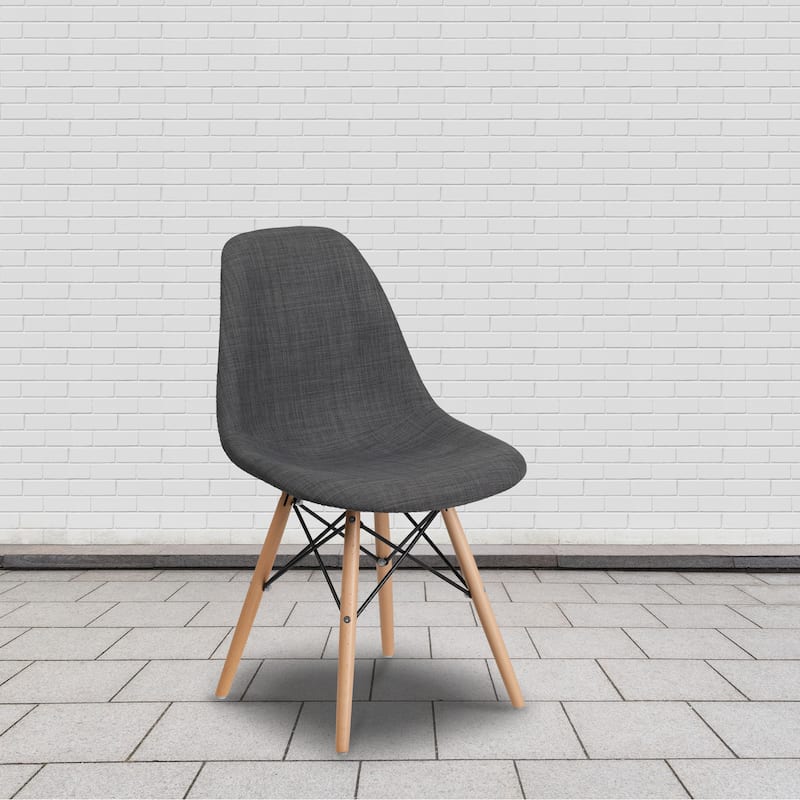 2 Pack Elon Series Fabric Chair with Wooden Legs