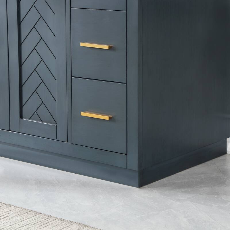 Altair Gazsi Bathroom Vanity with Composite Stone Countertop with Mirror