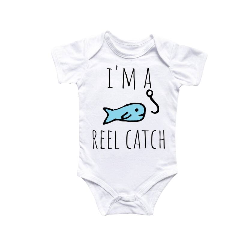 Fishing Fisherman - Baby Boy Girl Clothes Infant Bodysuit Funny Cute Newborn 3 - White - 6-9M