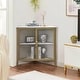preview thumbnail 11 of 11, Javlergo Corner Table Modern Triangle 3-tier Storage Shelf with 2 Doors for Living Room Bedroom Office