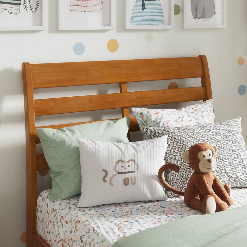 Savannah Solid Wood Headboard with Attachable Charger - Light Toffee - Twin