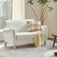 preview thumbnail 2 of 62, HULALA HOME Adika 51"W Farmhouse Striped Linen Upholstered Loveseat with Solid Wood Spindle Legs