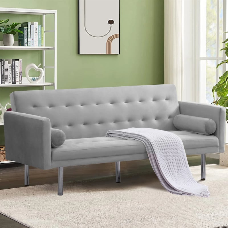 Aukfa Convertible Sleeper Sofa with Metal Legs - 68.5'' W