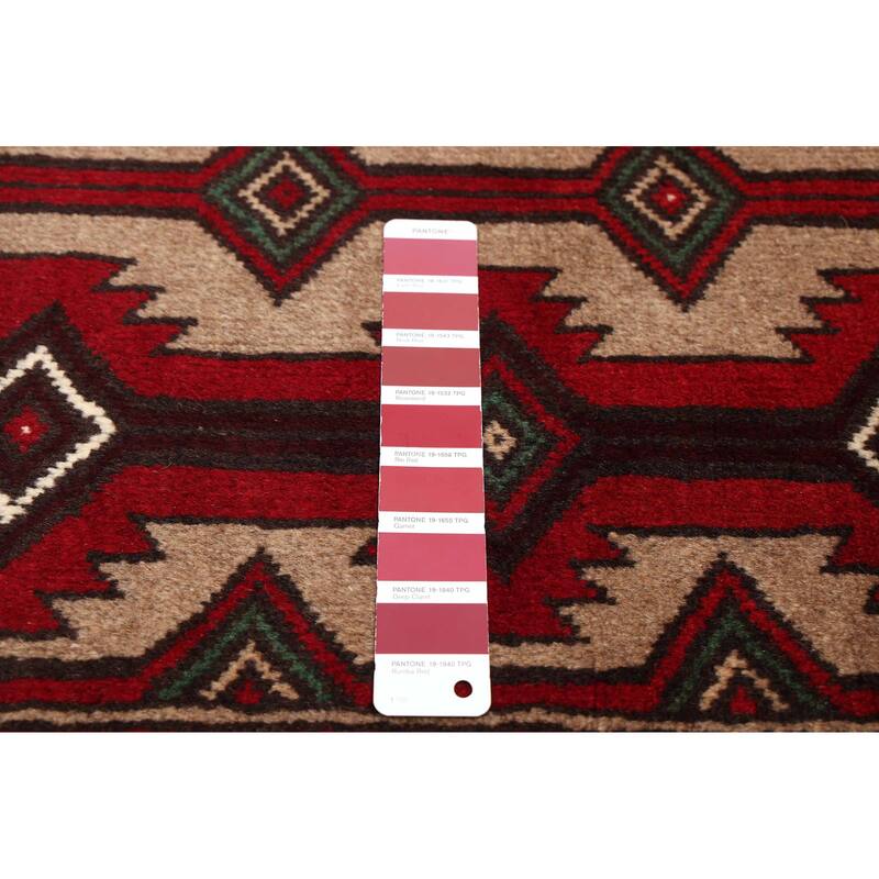 ECARPETGALLERY Hand-knotted Teimani Red Wool Rug - 3'7 x 6'1