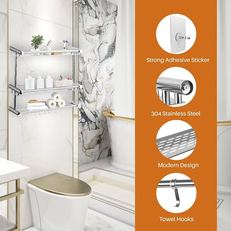 Cheer Collection 2 Tier Wall Mounted Shower Caddy