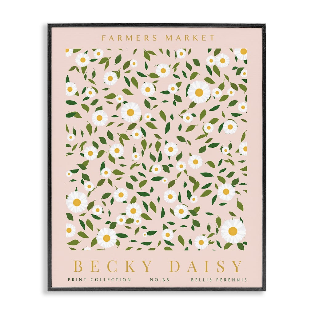 Stupell Minimal Pastel Daisies Framed Giclee Art Design By Kamdon Kreations