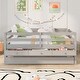 preview thumbnail 2 of 7, Gray Solid Pine Wood Low Loft Bed Full Size with Safety Fence
