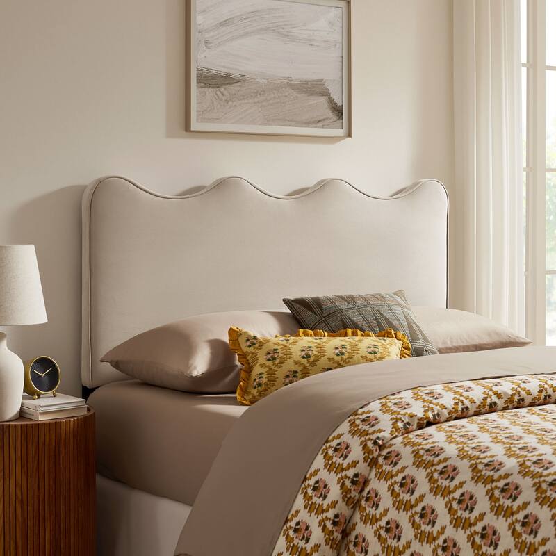 Athena Stain-Resistant Performance Velvet Headboard - Almond - Full