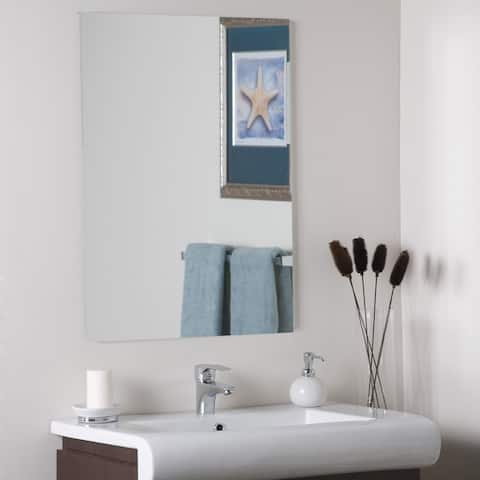 Reece Modern Frameless Bathroom Vanity Mirror with Dual Mounting Brackets