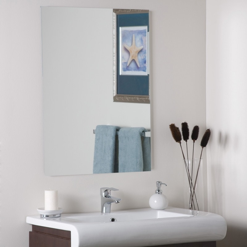 Reece Modern Frameless Bathroom Vanity Mirror with Dual Mounting Brackets