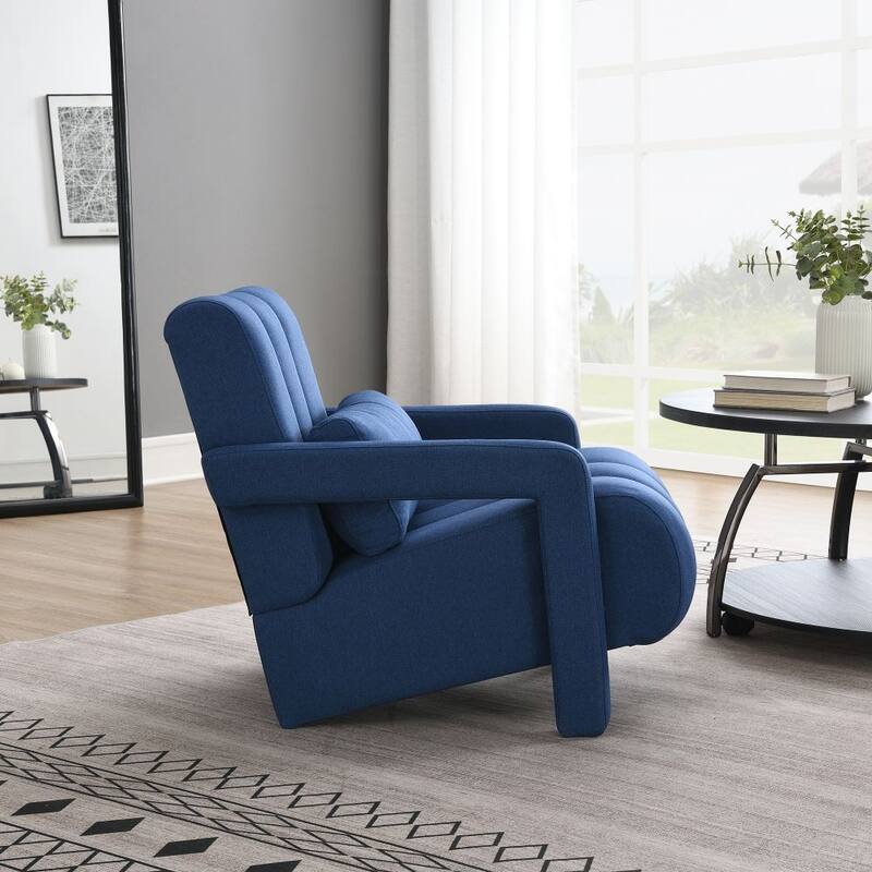 Modern Linen Fabric Upholstered Accent Chair