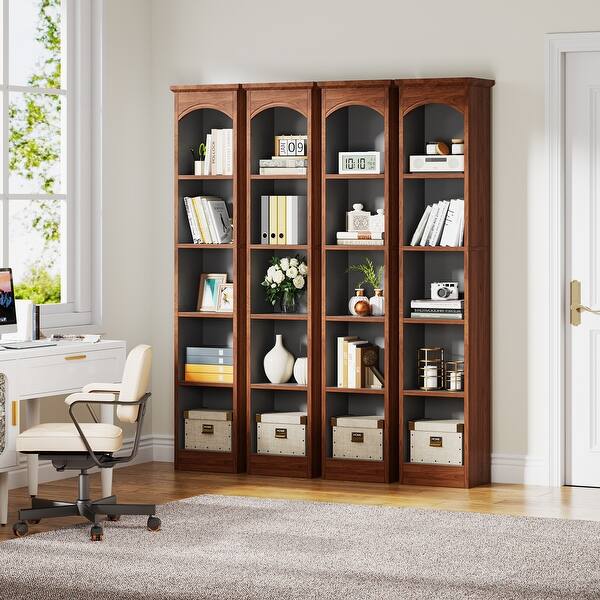 MAYEERTY Mahogany 5-Shelf Modern Wood Bookcase - 60-Inch Tall, For 8 thumbnail image