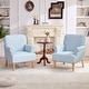preview thumbnail 17 of 49, Rolled Armchair Accent Chair Set of 2 Blue/ Grey/ Brown