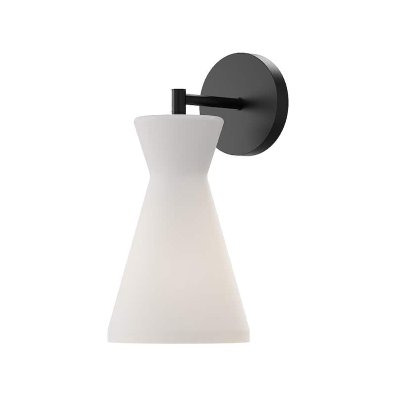 Alora Lighting WV473706 Betty 10" Tall Wall Sconce - Matte Black / Opal Glass