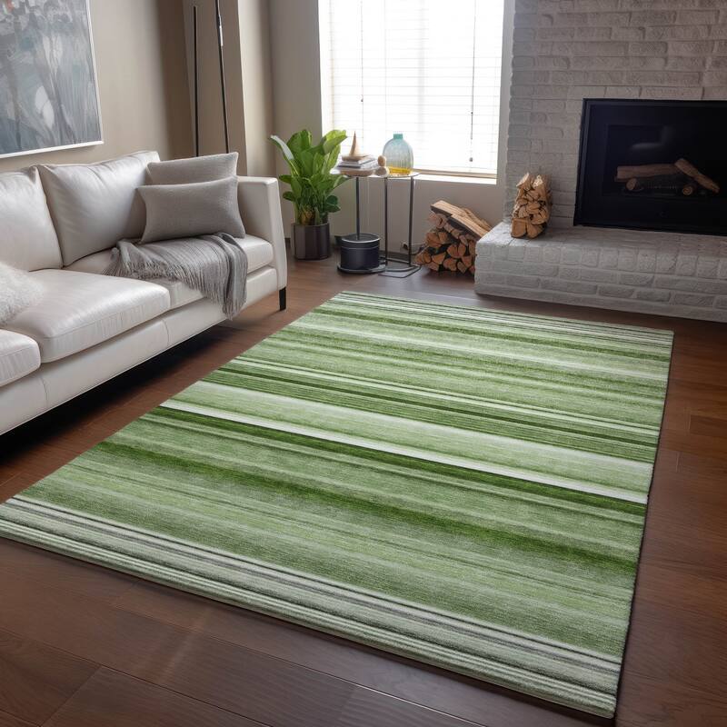 Premium Washable Super Soft Ombre Cabana Stripe Mayfield Rug