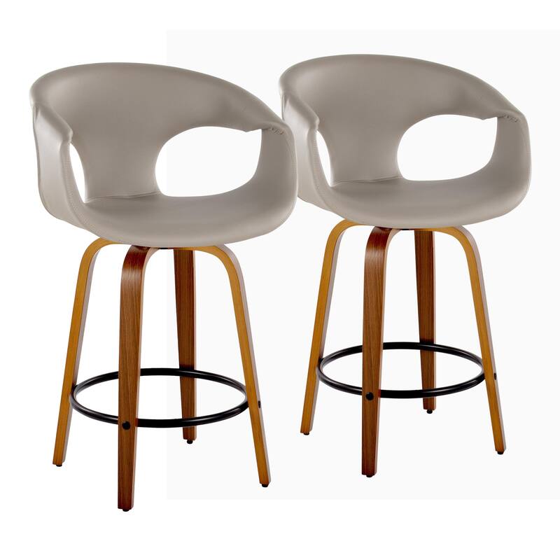 Carson Carrington Saurya 26" Fixed-Height Counter Stool with Bent Wood Legs & Round Footrest (Set of 2)