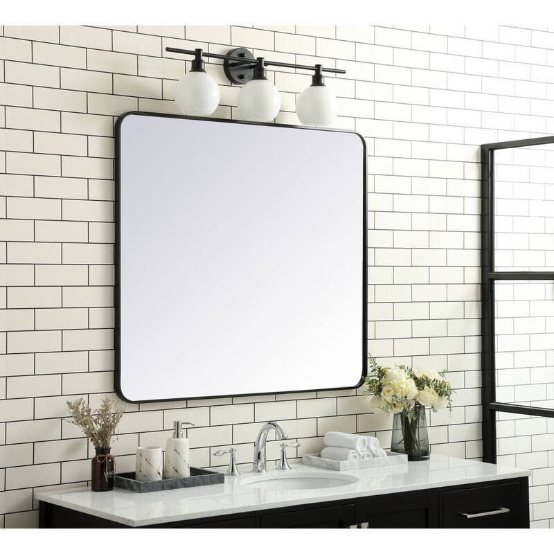 Ezra Soft Corner Metal Rectangular Mirror