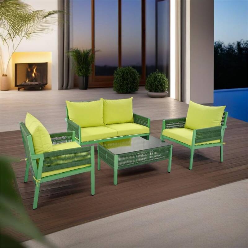 4-Piece Rope Patio Furniture Set