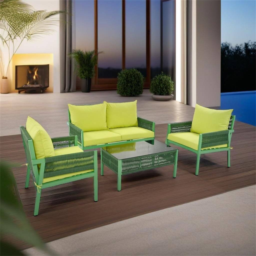 4-Piece Rope Patio Furniture Set