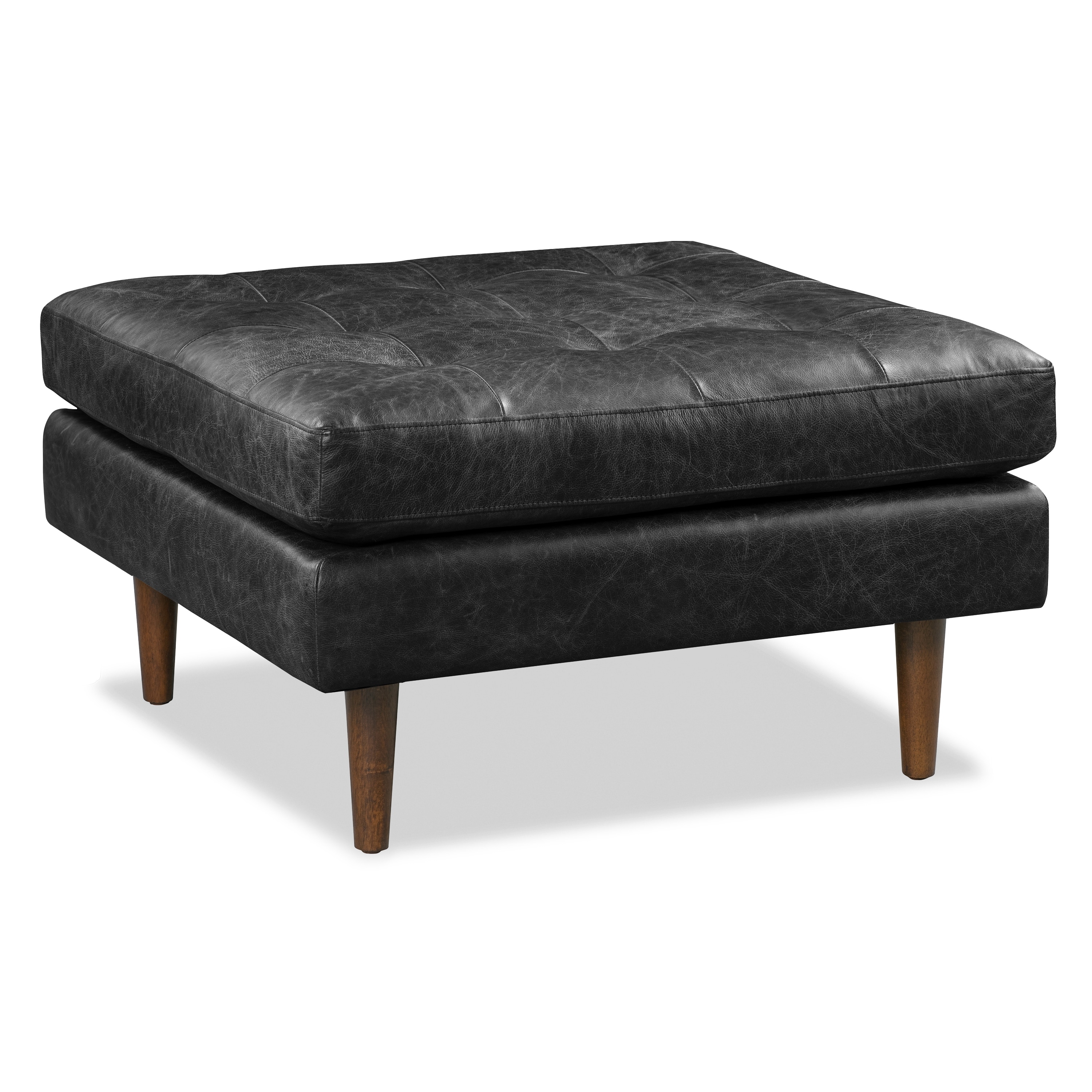 Strick & bolton sequoia sale ottoman in cognac tan