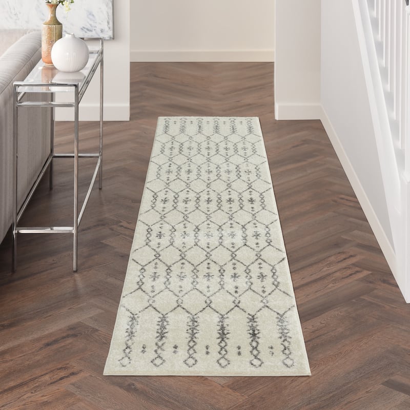 Nourison Passion Tribal Geometric Ivory Grey Area Rug