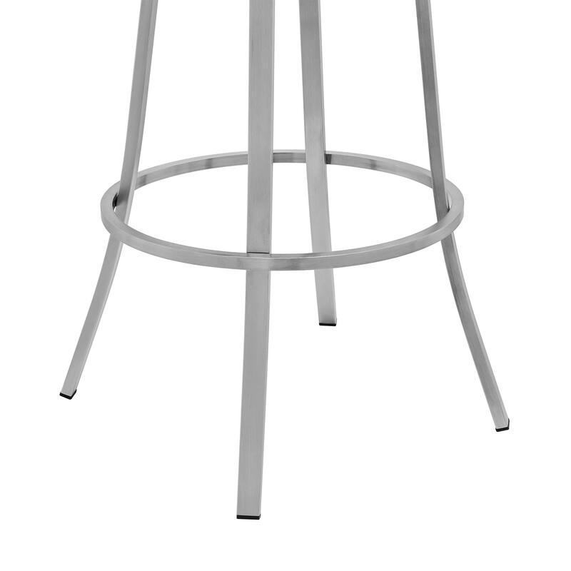 Faux Leather Swivel Bar Chair with Iron Frame and Footrest