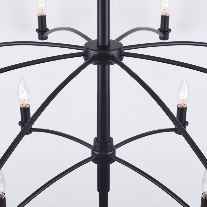 KAWOTI 12-Light Dimmable Classic Traditional Chandelier Pendant Light - W39.75"*H80"