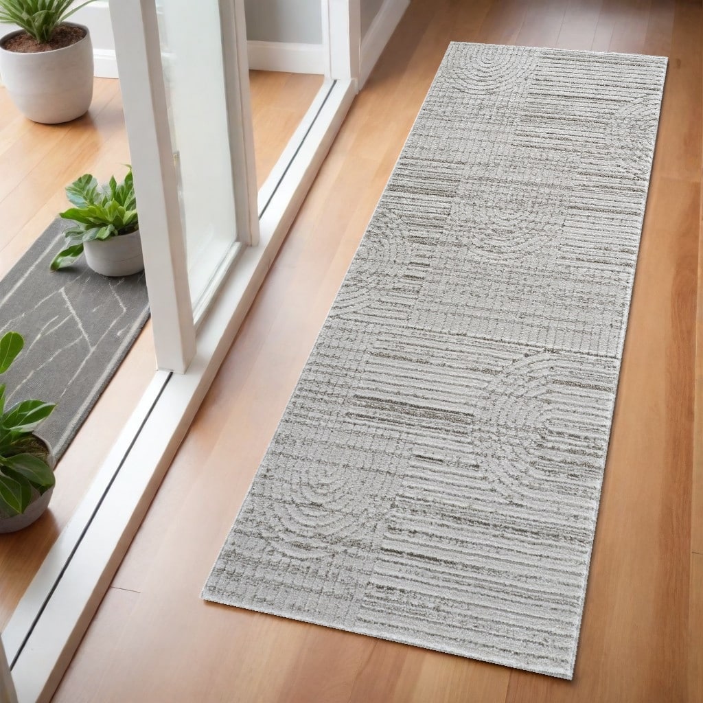 Bocuz Distressed Geometric Abstract Modern Stain Resistant Durable Area Rug By HomeRoots - 2' X 5'