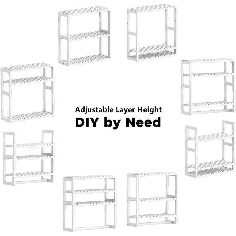 Bamboo Floating Shelves Bathroom Storage 3-Tier