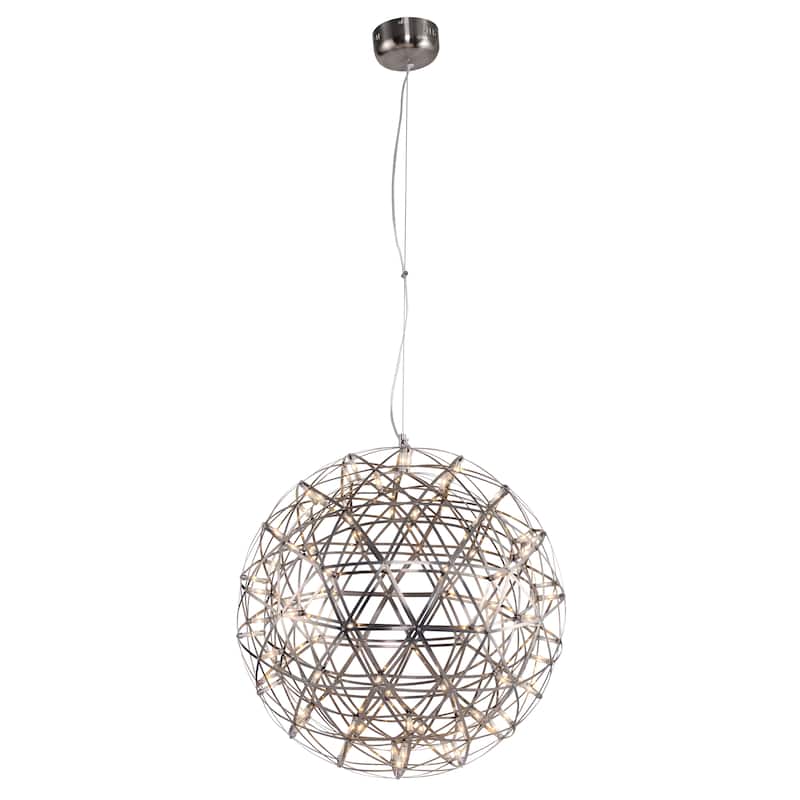 92 Light Round Satin Nickel Metal Frame LED Fixture