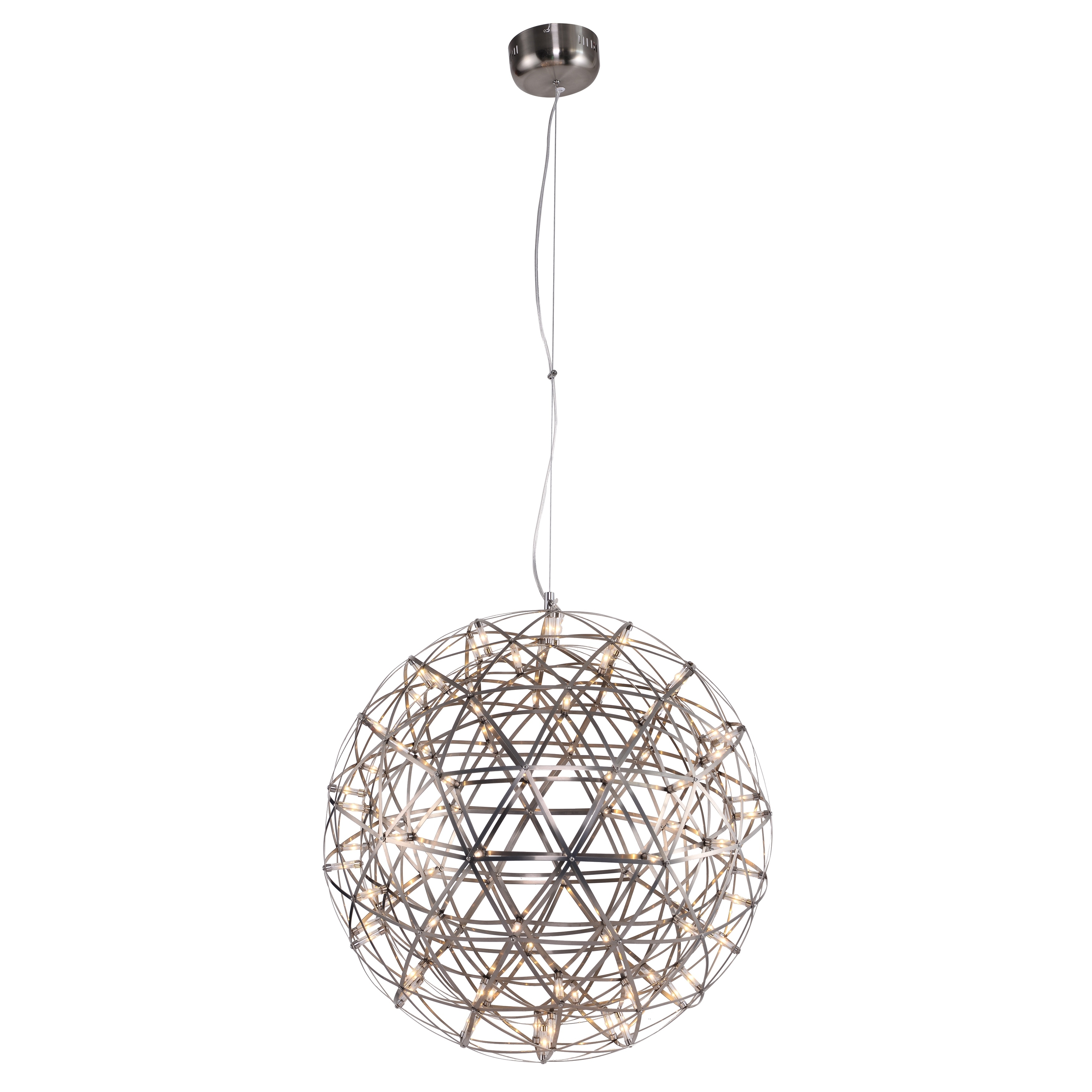 Modern 92 Light Round Satin Nickel Metal Frame LED Fixture