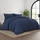 preview thumbnail 10 of 12, Simply Soft Ultra-soft 3-piece Duvet Cover Set Navy - Full - Queen