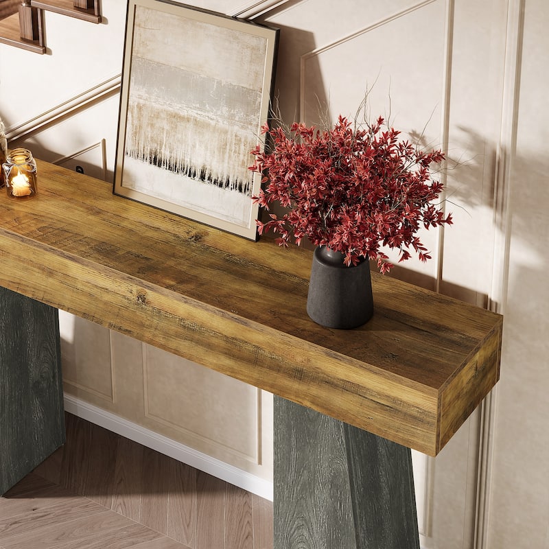 Industrial Console Table with Heavy-Duty Tapered Legs for Entryway