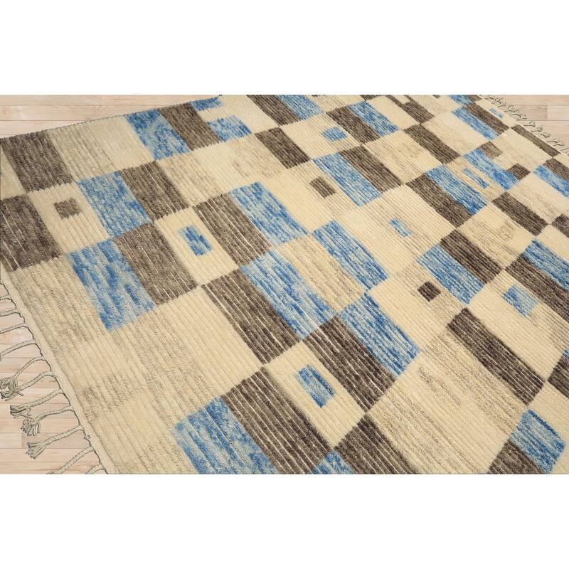 8'2''x10'8'' Tibetano Hand Knotted Wool Ivory Modern & Contemporary Boho Rug - 8' 2'' x 10' 8''
