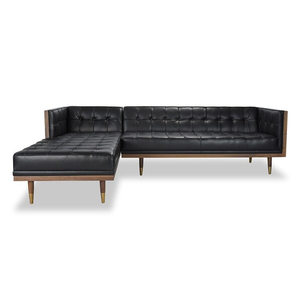 Kardiel Woodrow Box Midcentury Mod Sofa Sectional, Top Grain Leather. Opens flyout.