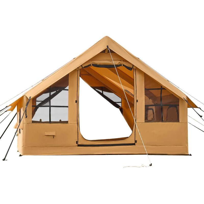 13 x 9 Feet Waterproof Oxford Fabric Inflatable Camping Tent for 5-8 People with 2 Skylights and 4 Windows