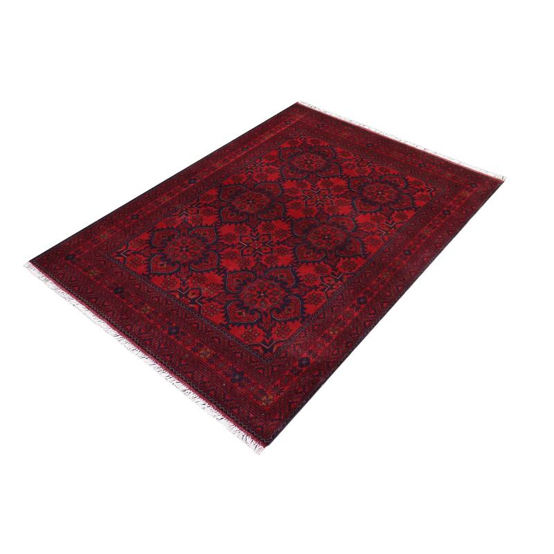 Rustic Biljik Khal Mohammadi Madilyn Red/Blue Rug - 4'10'' x 6'7''